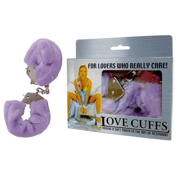 Love Cuffs - Purple Fluffy Skin Hand Cuffs - Naughty by Nature Adult Store