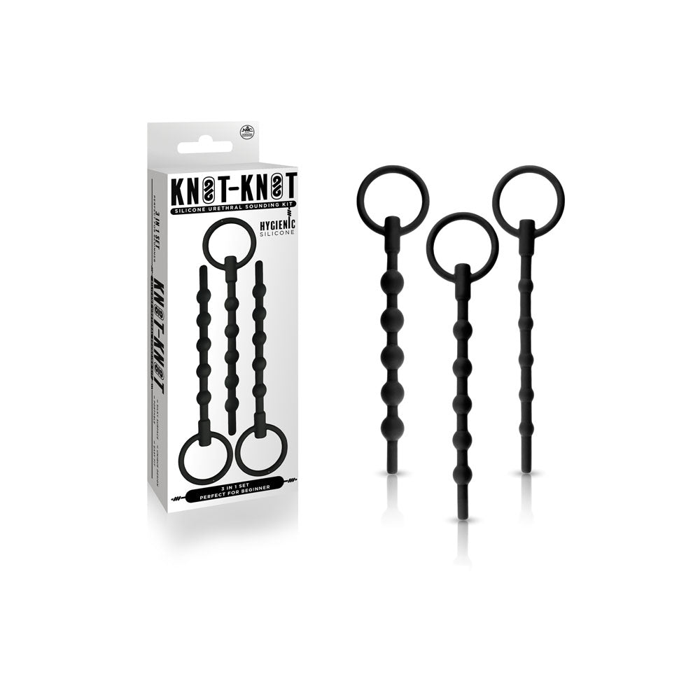Knot Knot - Black Urethral Sounding Kit - 3 Piece Set - Naughty by Nature Adult Store