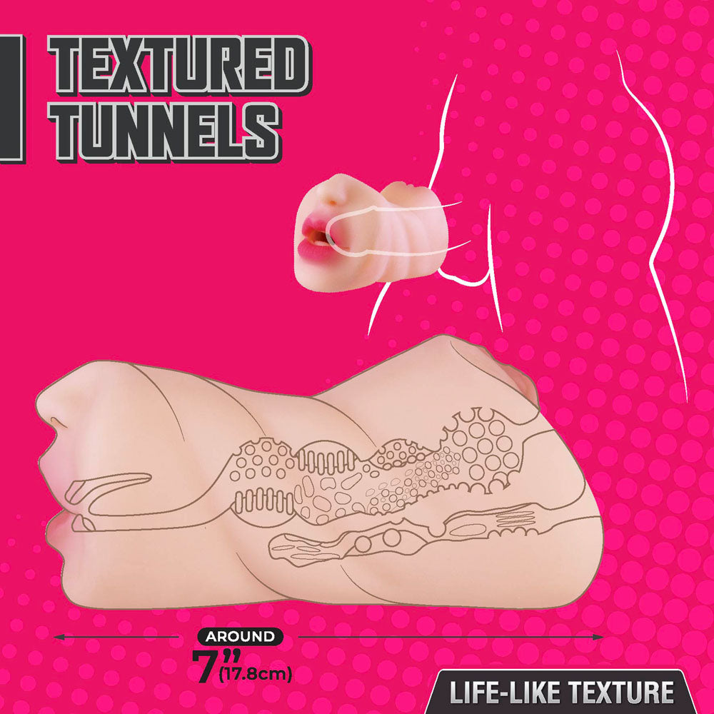Moist & Surge - Flesh Double Ended Stroker - Naughty by Nature Adult Store