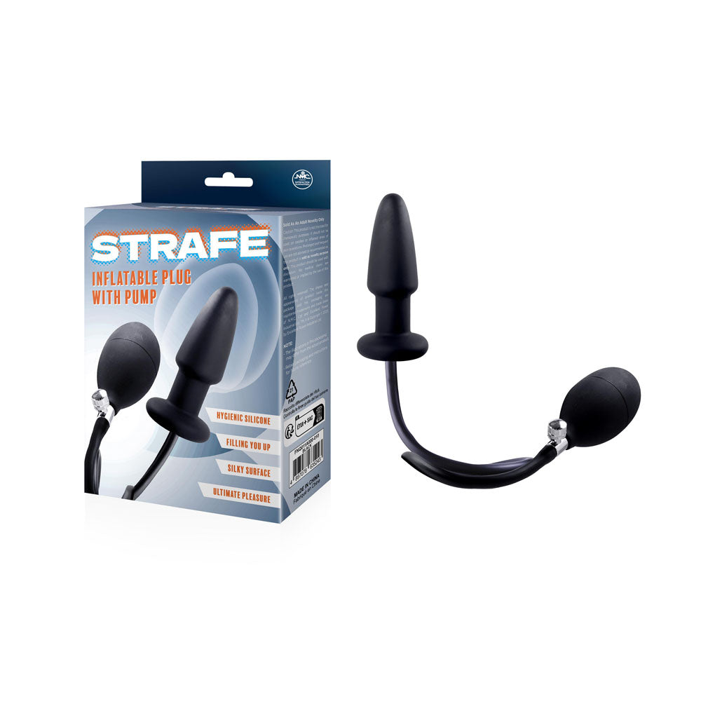Strife - Black Inflatable Butt Plug with Hand Pump - Naughty by Nature Adult Store