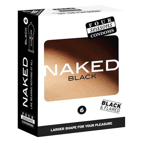 Four Seasons Naked Black - Ultra Thin Black Condoms - 6 Pack - Naughty by Nature Adult Store