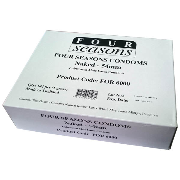 Four Seasons Naked Classic Condoms - Bulk Box of 144 - Naughty by Nature Adult Store