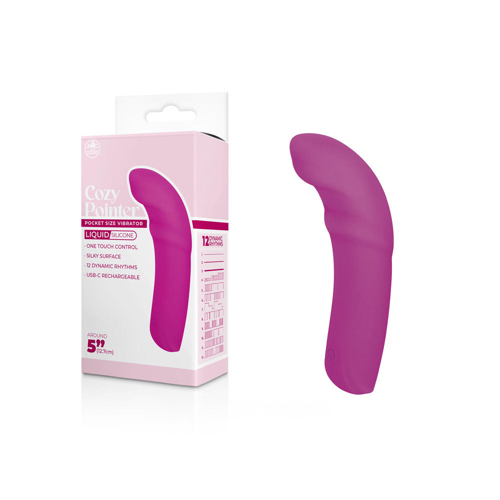 Cozy Pointer - Pink - Pink 12.7 cm USB Rechargeable Curved Mini Vibrator - Naughty by Nature Adult Store