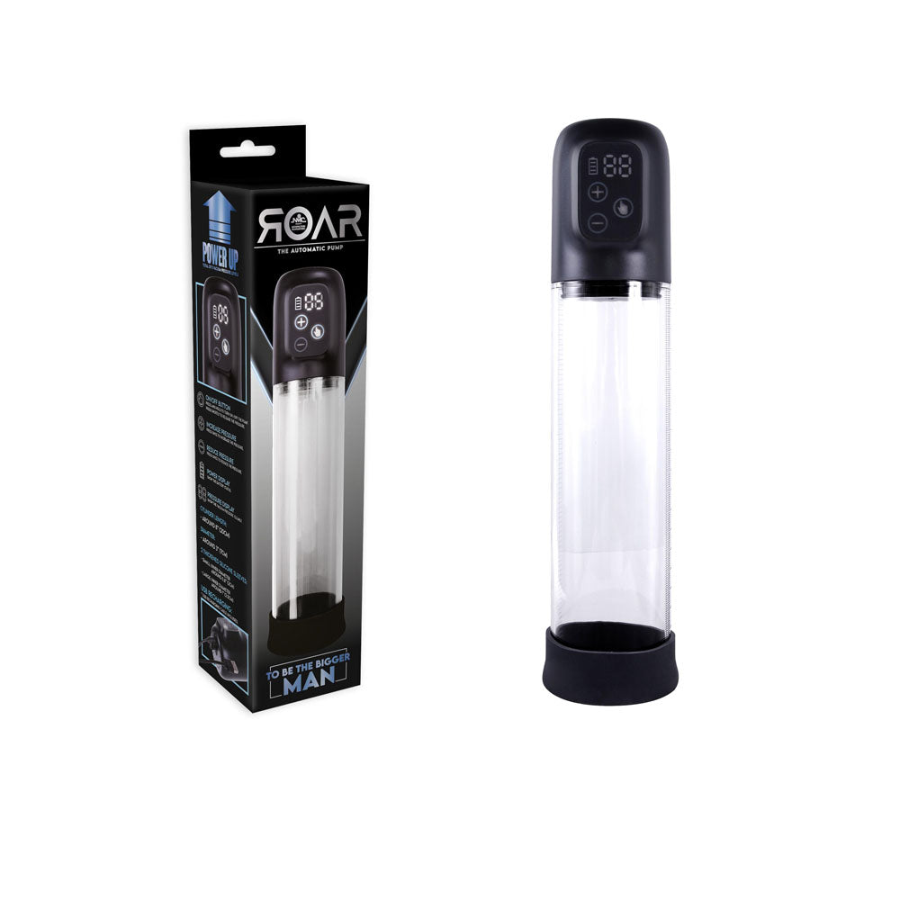 Roar - Clear 20 cm USB Rechargeable Penis Pump - Naughty by Nature Adult Store