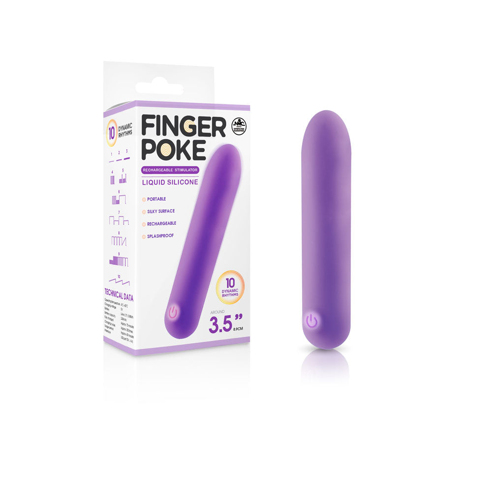 Finger Poke - Purple - Purple 8.9 cm USB Rechargeable Bullet - Naughty by Nature Adult Store