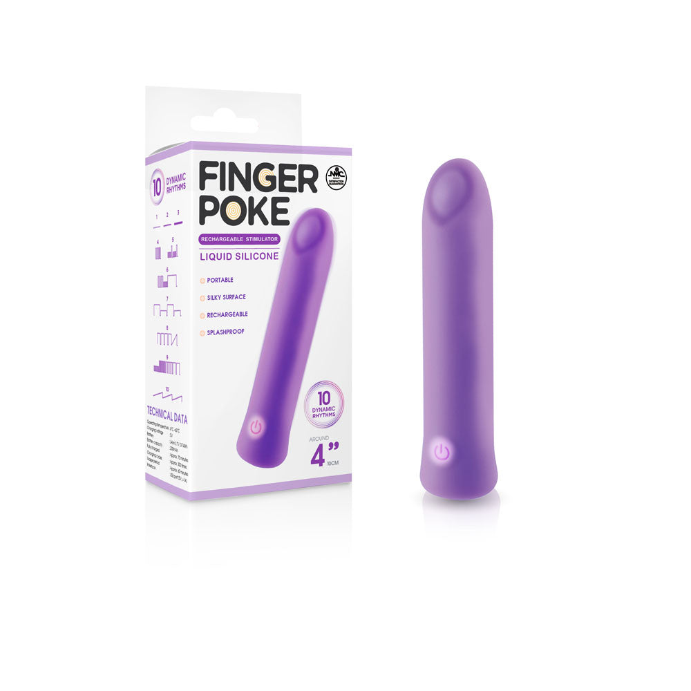 Finger Poke - Purple - Purple 10 cm USB Rechargeable Bullet - Naughty by Nature Adult Store