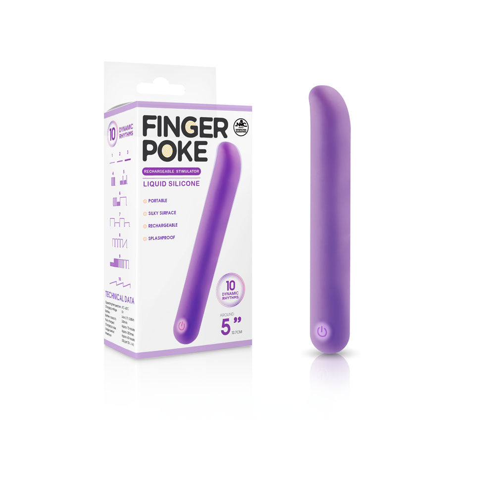 Finger Poke - Purple - Purple 12.7 cm USB Rechargeable Bullet - Naughty by Nature Adult Store