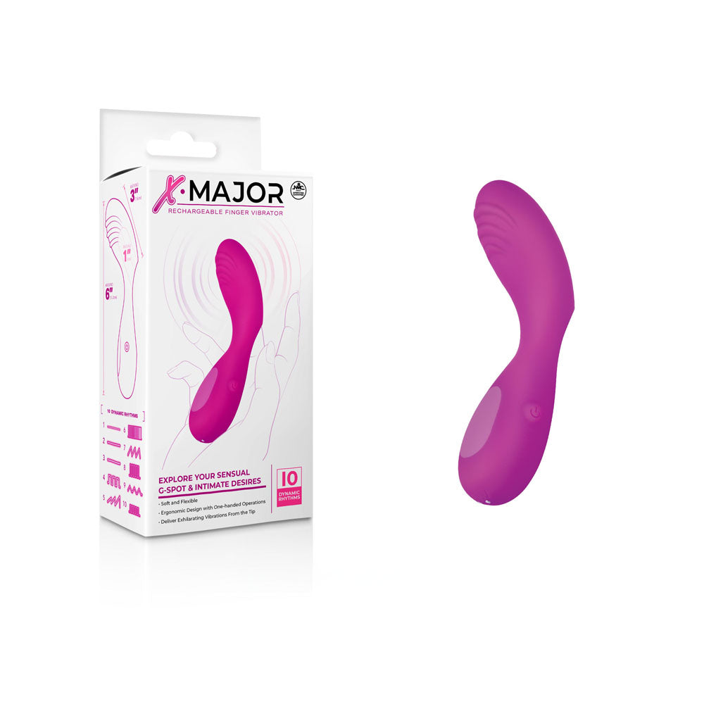 X Major Finger Vibe - Pink - Pink USB Rechargeable Finger Stimulator - Naughty by Nature Adult Store