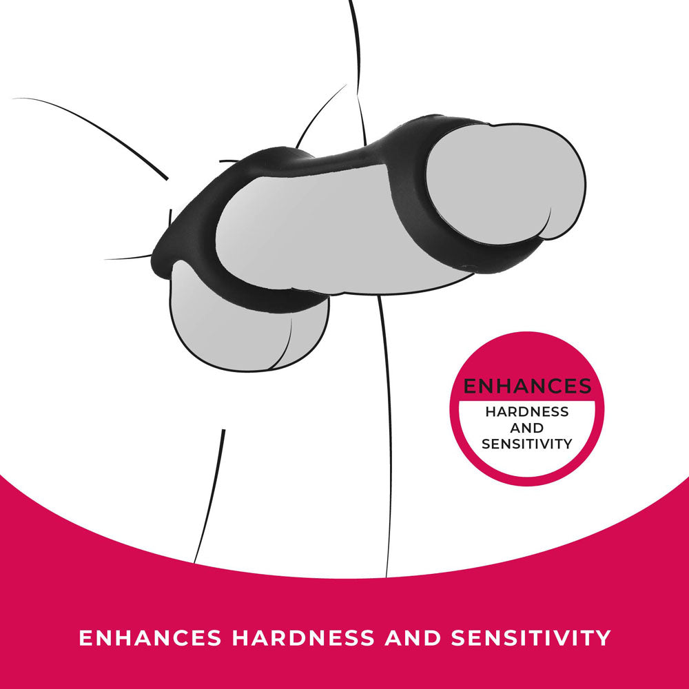 Strap The Balls - Black Cock Strap with Ball Stretcher - Naughty by Nature Adult Store