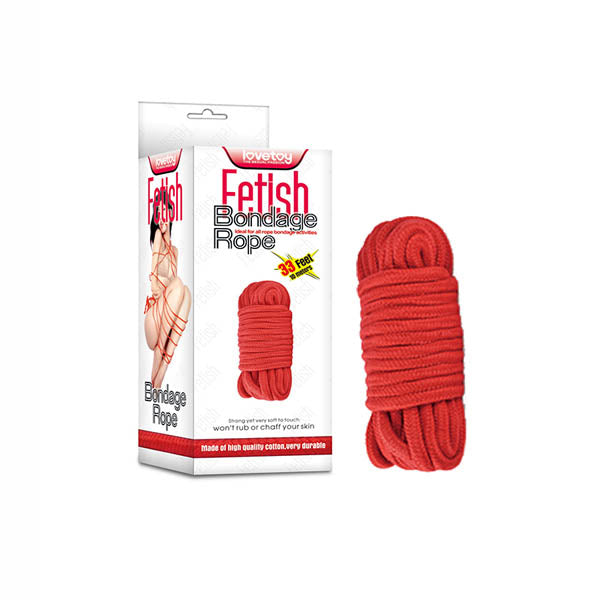 Fetish Bondage Rope - Red - 10 m Length - Naughty by Nature Adult Store