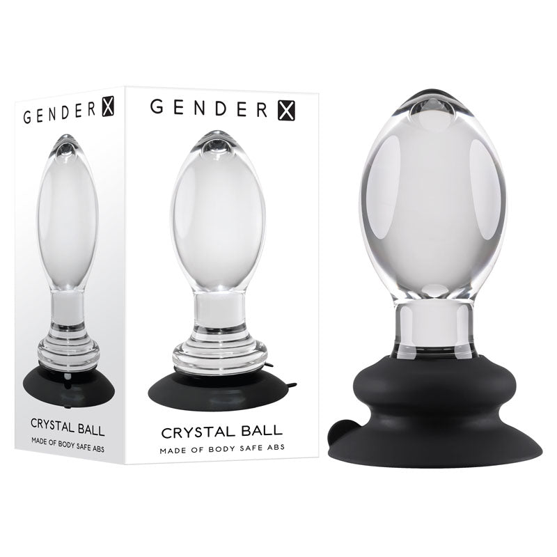 Gender X Crystal Ball - Clear Glass 13.6 cm Butt Plug with Suction Base - Naughty by Nature Adult Store