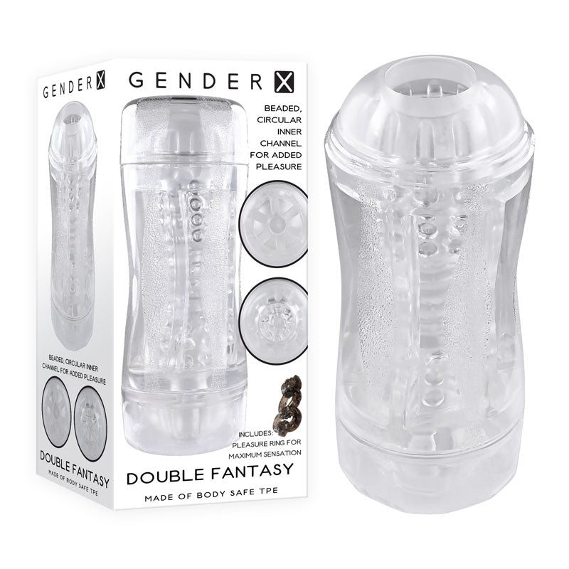 Gender X DOUBLE FANTASY - Clear Double Ended Stroker - Naughty by Nature Adult Store