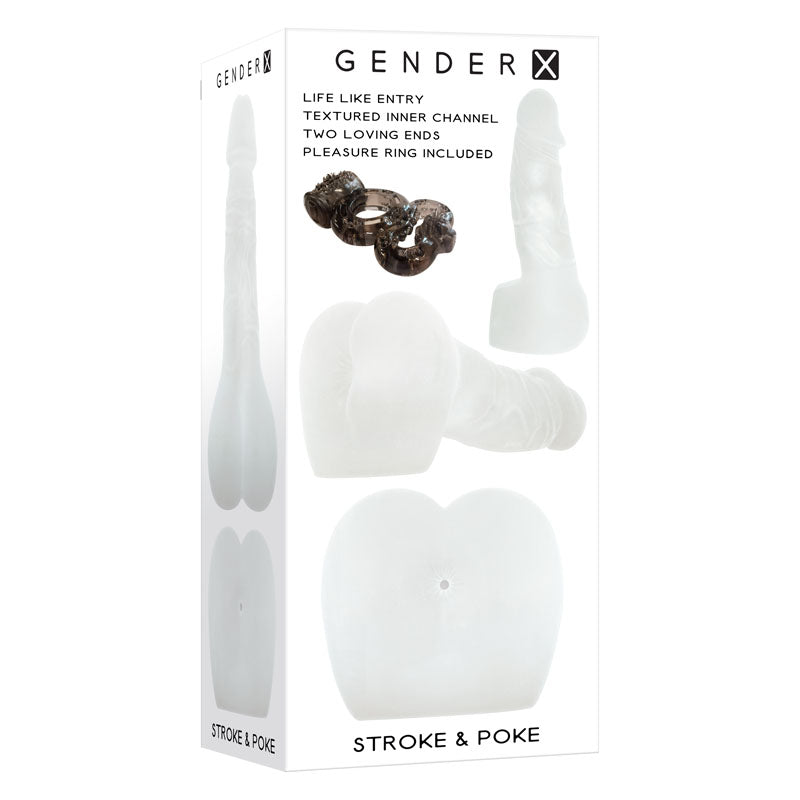Gender X STROKE & POKE - Clear 20 cm Stroker Dong - Naughty by Nature Adult Store