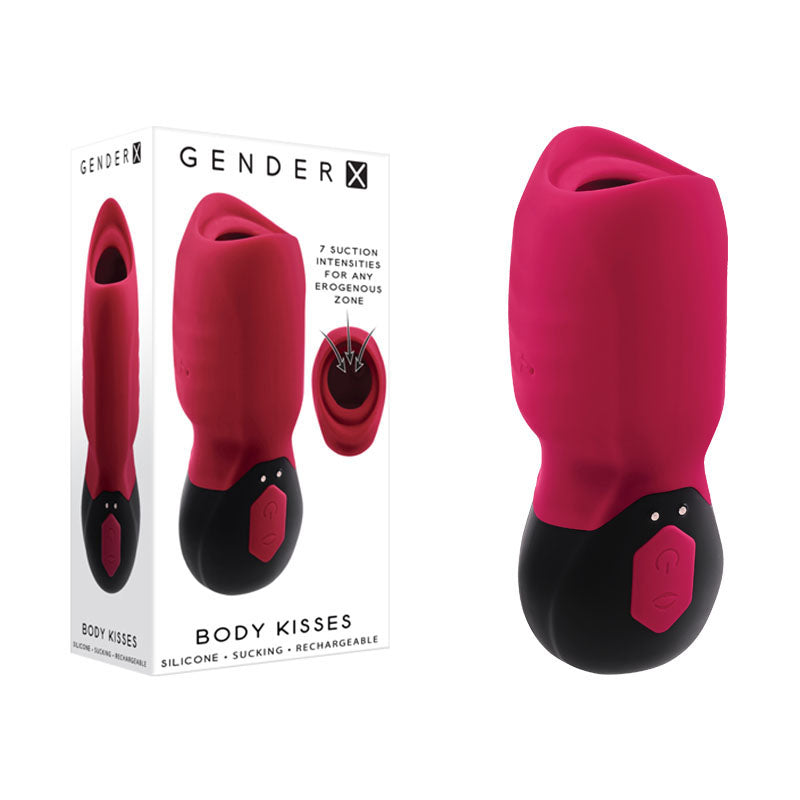 Gender X BODY KISSES - Black/Red USB Rechargeable Sucking Stimulator - Naughty by Nature Adult Store
