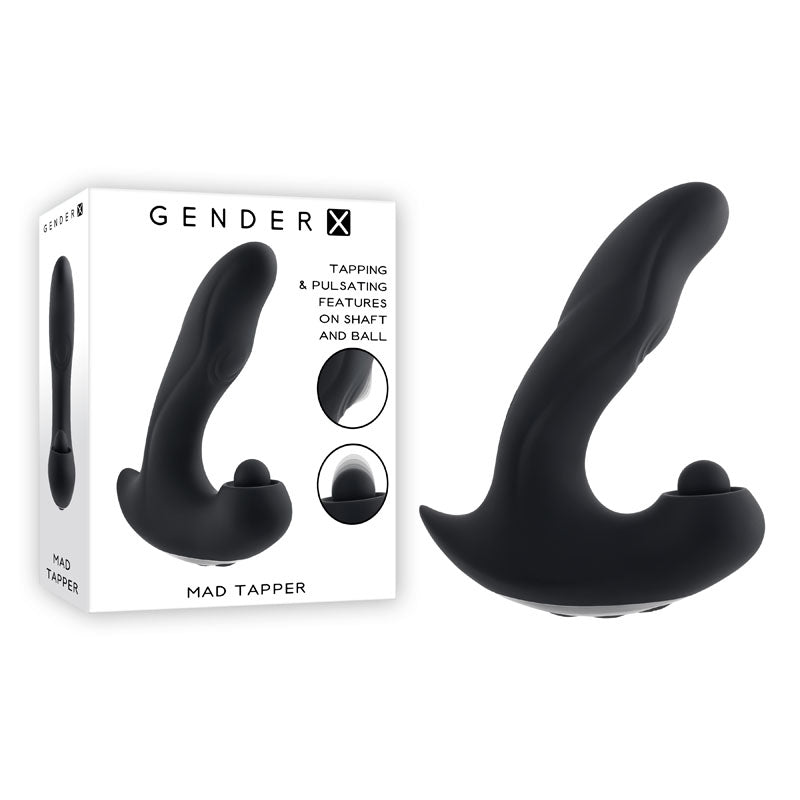 Gender X MAD TAPPER - Black USB Rechargeable Double Tapping Vibrating Massager - Naughty by Nature Adult Store