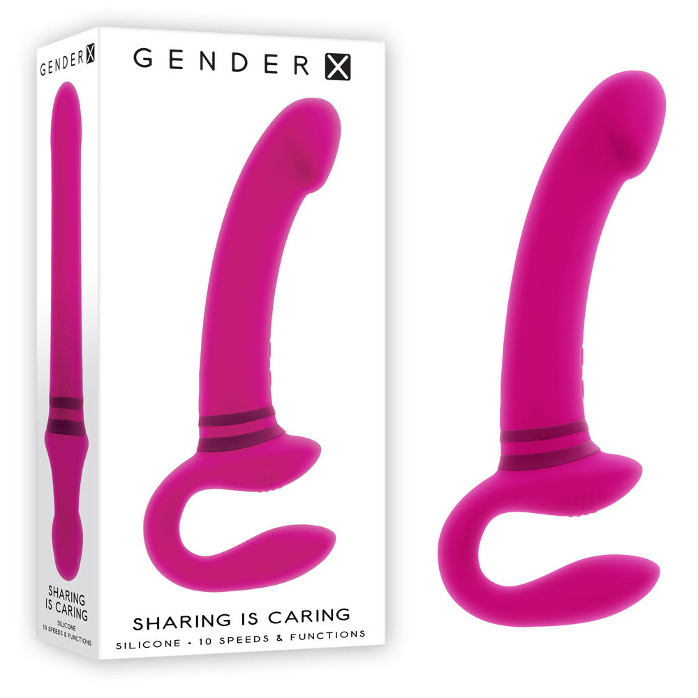 Gender X SHARING IS CARING - Pink 21.9 cm USB Rechargeable Strapless Strap-On - Naughty by Nature Adult Store