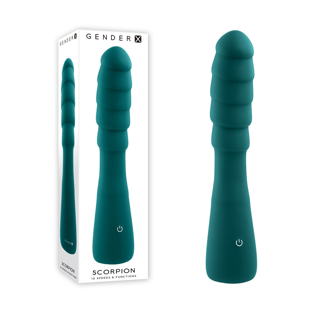 Gender X SCORPION - Green 21.2 cm USB Rechargeable Vibrator - Naughty by Nature Adult Store