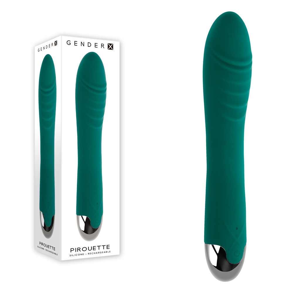 Gender X PIROUETTE - Green 20.6 cm USB Rechargeable Vibrator - Naughty by Nature Adult Store