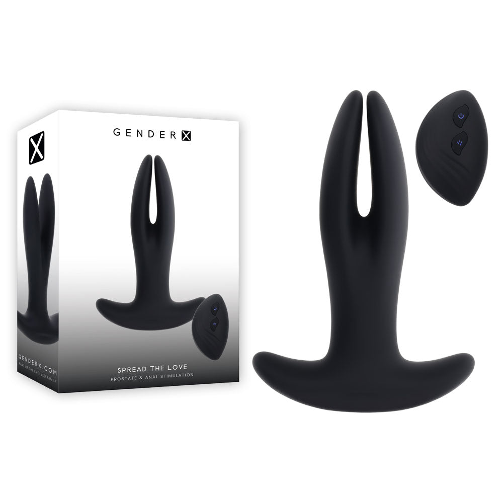 Gender X Spread The Love Black Stretching Anal Plug With Remote