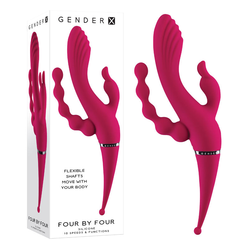 Gender X FOUR BY FOUR - Pink 27.5 cm USB Rechargeable Multi Vibrator - Naughty by Nature Adult Store