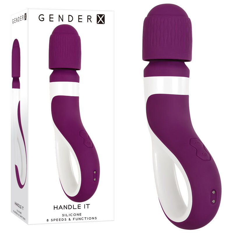 Gender X HANDLE IT - Purple/White USB Rechargeable Massager Wand - Naughty by Nature Adult Store