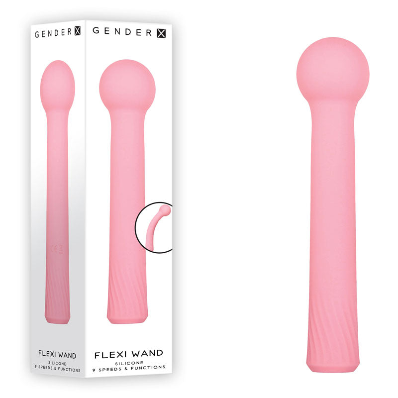 Gender X FLEXI WAND - Pink 16.6 cm USB Rechargeable Vibrator - Naughty by Nature Adult Store