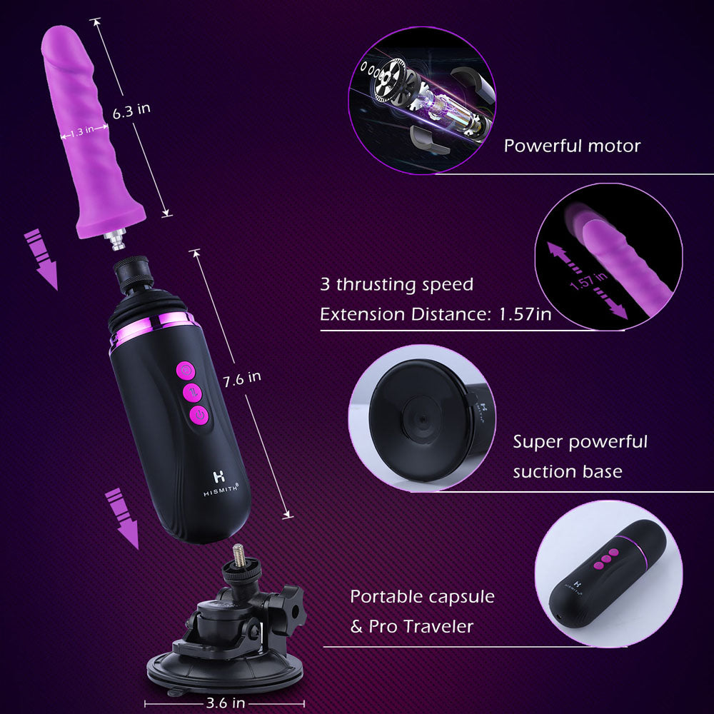 Hismith Capsule Rechargeable Portable Sex Machine With App Control