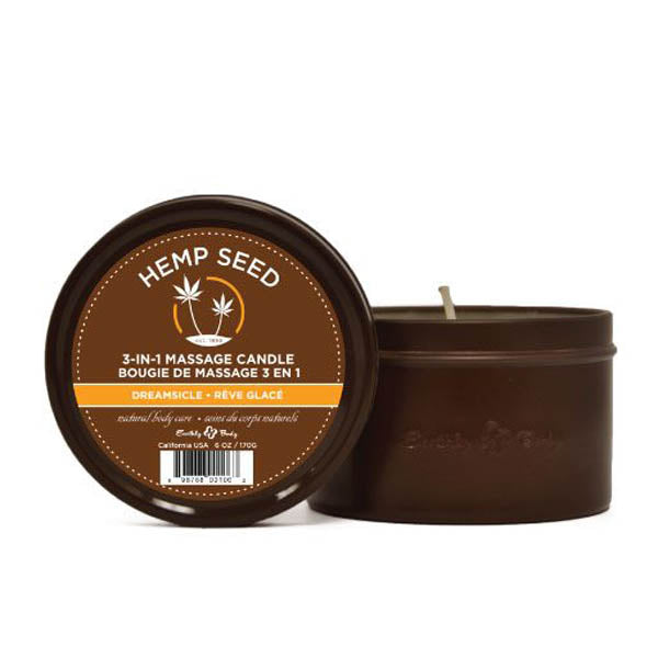 Hemp Seed 3-In-1 Massage Candle - Dreamsicle (Tangerine & Plum) - 170 g - Naughty by Nature Adult Store