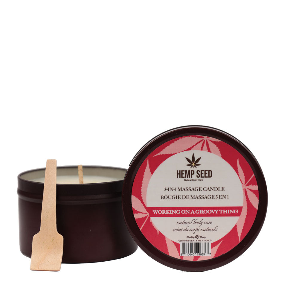 Hemp Seed 3-In-1 Massage Candle - Working On A Groovy Thing (Wild Berries, Night Blooming Jasmine, Warm Amber) - 170 g - Naughty by Nature Adult Store