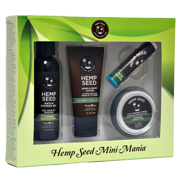 Hemp Seed Mini Mania - Guavalava (Guava & Blackberry) Scented Lotion Kit - 4 Piece Set - Naughty by Nature Adult Store
