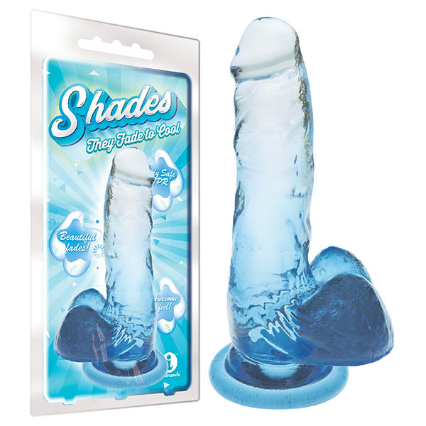 Shades 7'' Jelly TPR Dong - Blue 17.8 cm Dong - Naughty by Nature Adult Store