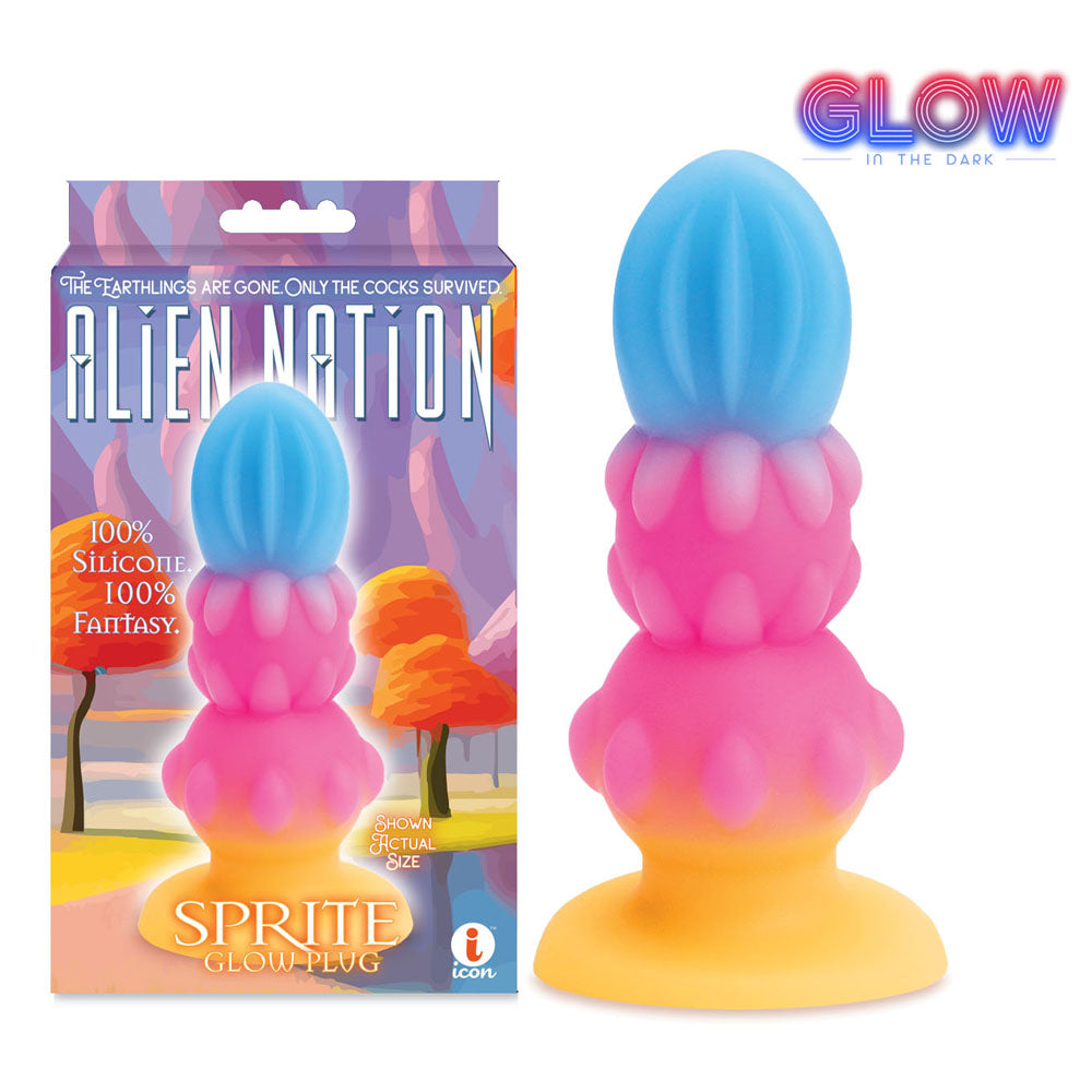 Alien Nation - Sprite - Glow in Dark Coloured 14 cm Fantasy Anal Plug - Naughty by Nature Adult Store