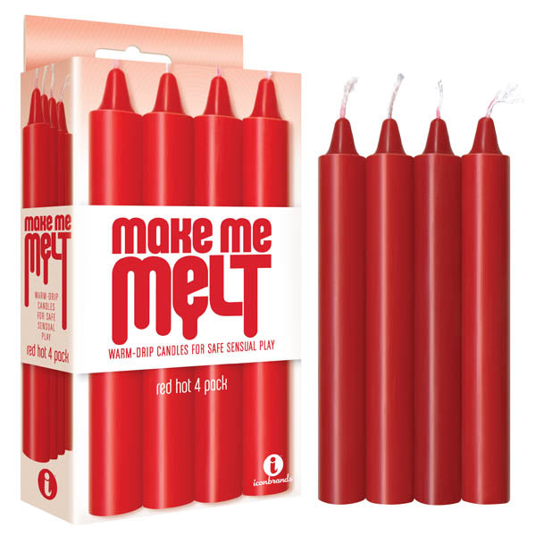 Make Me Melt Drip Candles - Red - Red Hot Drip Candles - 4 Pack - Naughty by Nature Adult Store