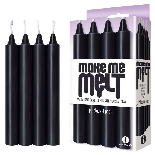 Make Me Melt Drip Candles - Black - Jet Black Drip Candles - 4 Pack - Naughty by Nature Adult Store