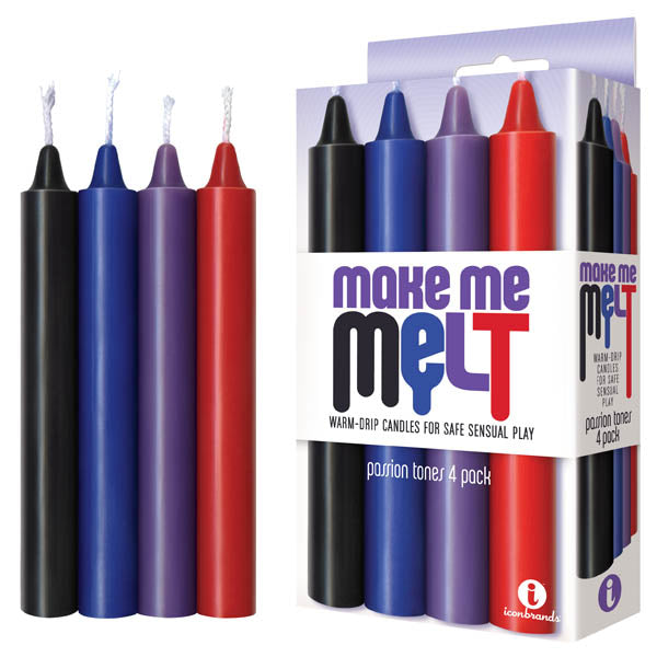 Make Me Melt Drip Candles - Passion - Passion Tones Drip Candles - 4 Pack - Naughty by Nature Adult Store
