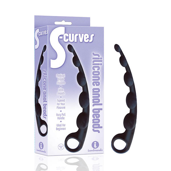 The 9's S-Curves - Black Anal Beads - Naughty by Nature Adult Store