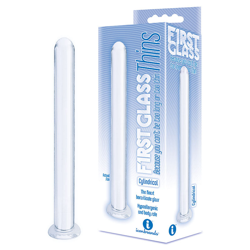 The 9's First Glass Thins, Cylindrical - Clear Glass 17.8 cm Dildo - Naughty by Nature Adult Store