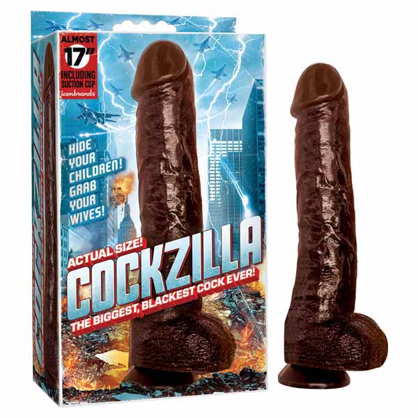 Cockzilla - Black 43 cm (17'') Dong - Naughty by Nature Adult Store