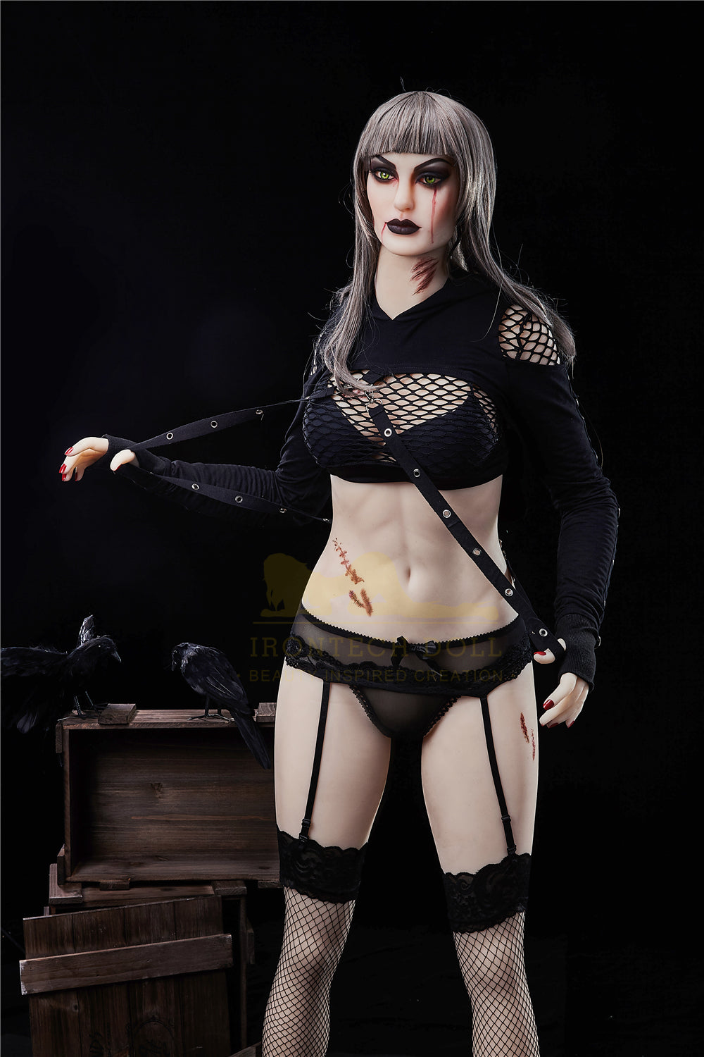 Irontech Gothic Sex Doll Mia 168cm Life Size TPE Doll With Steel Skeleton