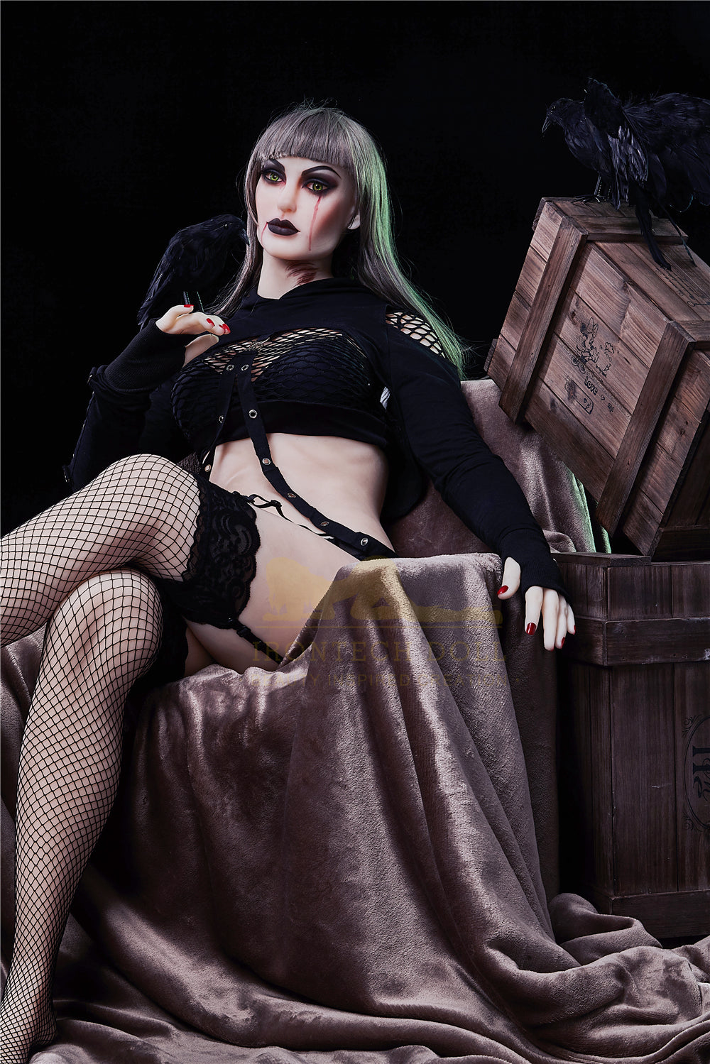 Irontech Gothic Sex Doll Mia 168cm Life Size TPE Doll With Steel Skeleton