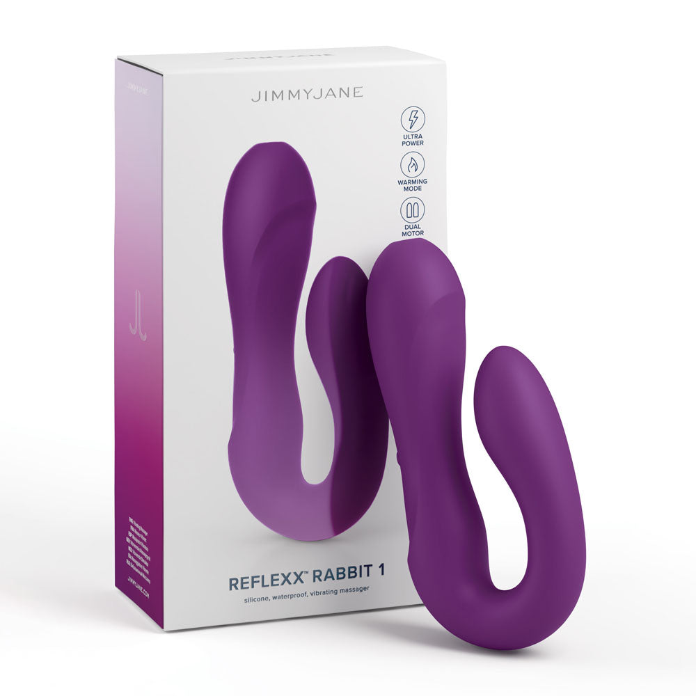 JimmyJane Reflexx Rabbit 1 - Purple USB Rechargeable Dual Vibrator - Naughty by Nature Adult Store