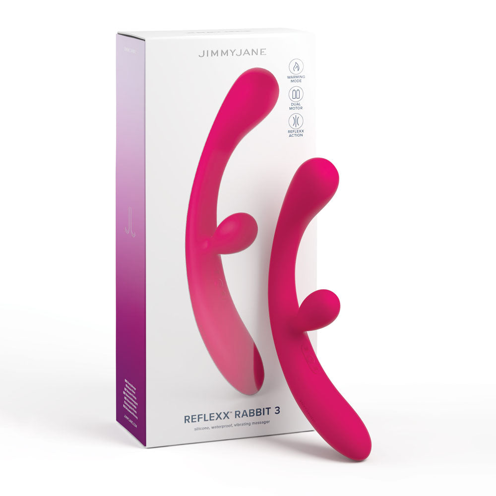 JimmyJane Reflexx Rabbit 3 - Pink 23 cm USB Rechargeable Vibrator - Naughty by Nature Adult Store