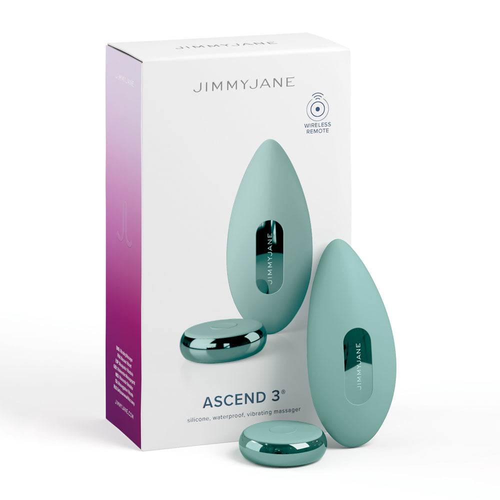 JimmyJane Ascend 3 - Teal 9 cm USB Rechargeable Stimulator with Wireless Remote - Naughty by Nature Adult Store