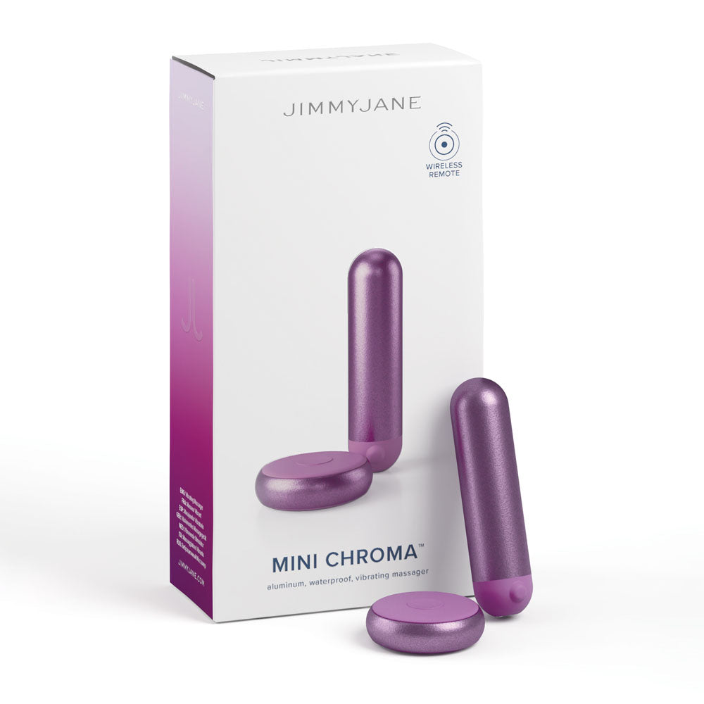 JimmyJane Mini Chroma - Purple - Purple 7.8 cm USB Rechargeable Bullet with Wireless Remote - Naughty by Nature Adult Store
