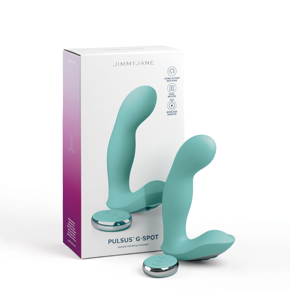 JimmyJane Pulsus G-Spot - Teal 15 cm USB Rechargeable Vibrator with Wireless Remote - Naughty by Nature Adult Store