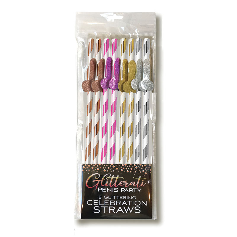 Glitterati - Tall Straws - Coloured Party Straws - 8 Pack - Naughty by Nature Adult Store