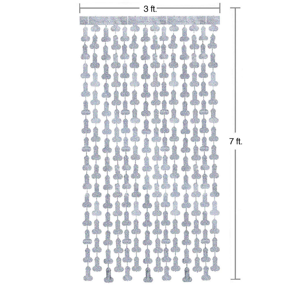 Glitterati - Penis Party Disco Metallic Curtains - Naughty by Nature Adult Store