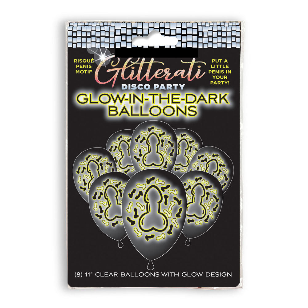 Glitterati Disco Party Glow In The Dark Balloons - Naughty by Nature Adult Store