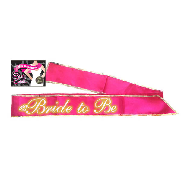 Bride-To-Be Sash - Glow In The Dark - Glow in the Dark Hot Pink Hen's Party Sash - Naughty by Nature Adult Store
