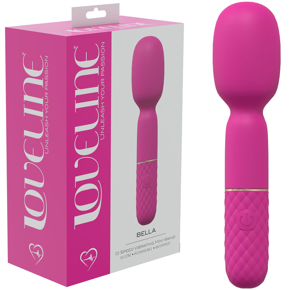 LOVELINE Bella - Pink - Pink 14 cm USB Rechargeable Massage Wand - Naughty by Nature Adult Store